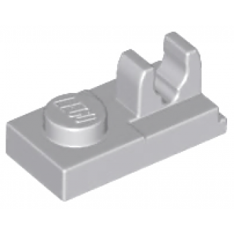 plaat 1x2 met clip bovenop light bluish gray